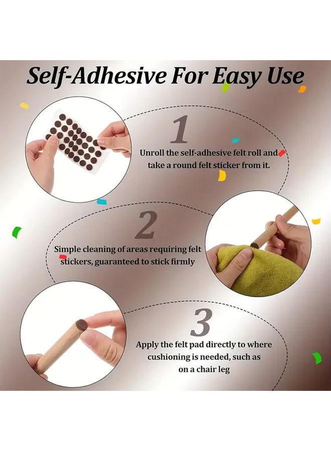 Beige 160pcs Self Adhesive Felt Pads Heavy Duty Furniture Protectors Non Slip Scratch Resistant - Image 4